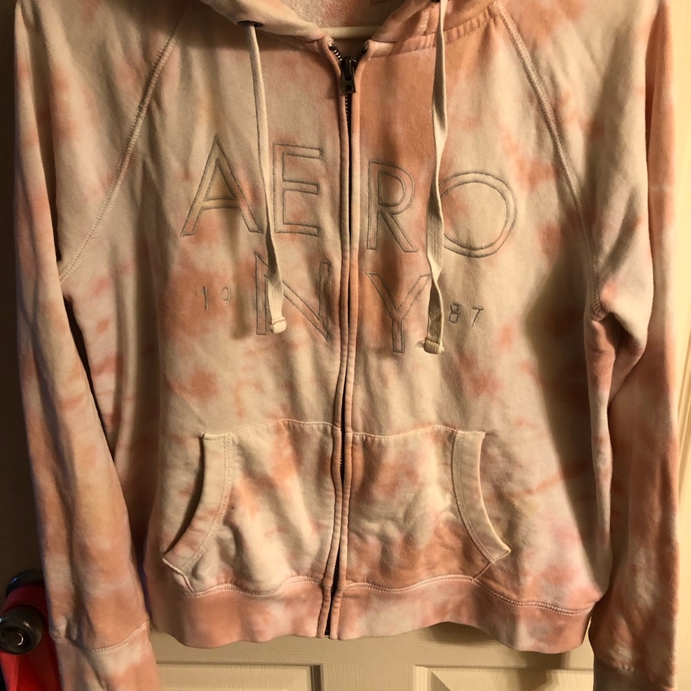 Pink and white Areo hoodie